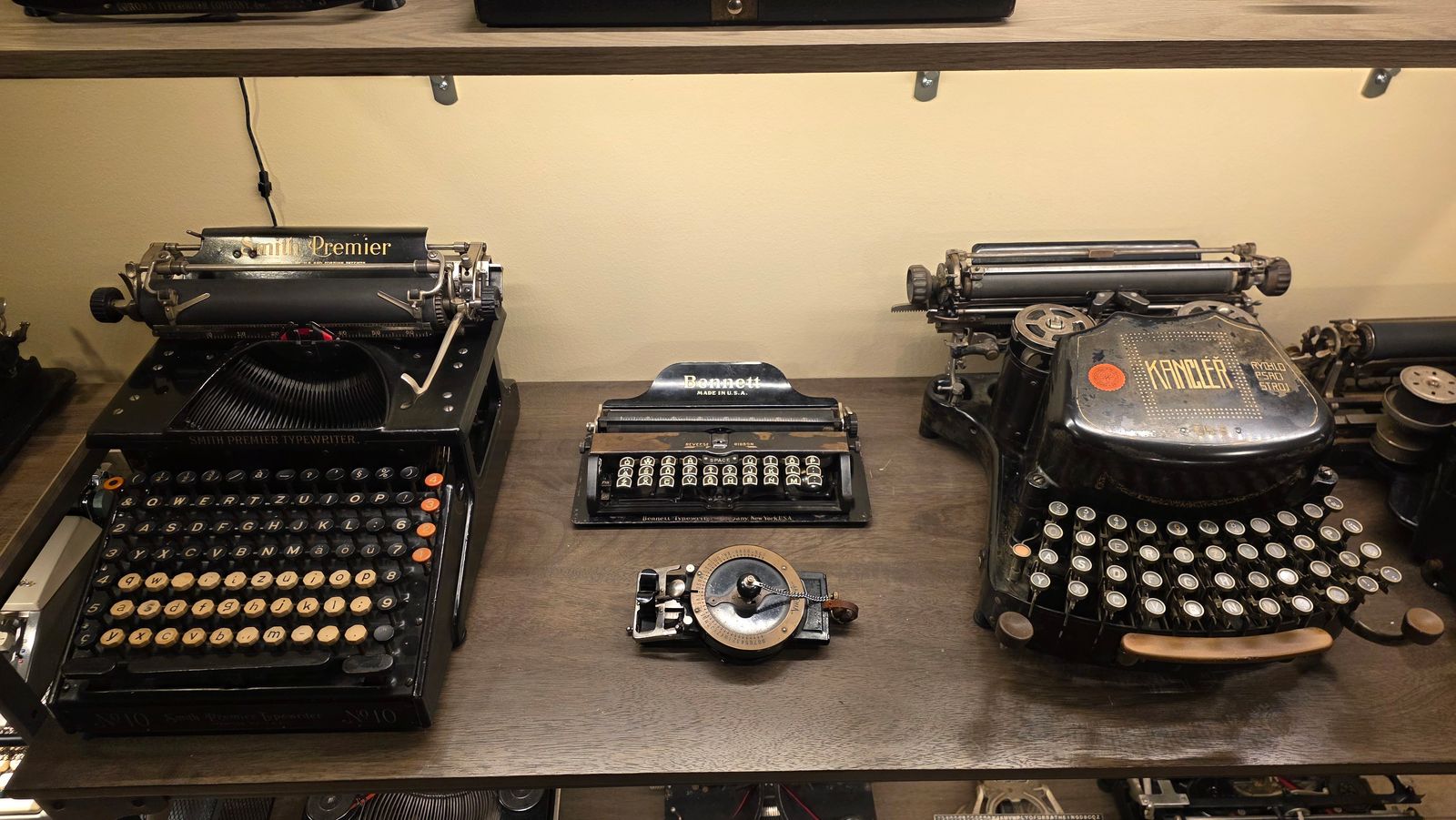 Smith Premier 10, Bennett, Virotyp, and Kanzler 3 typewriters